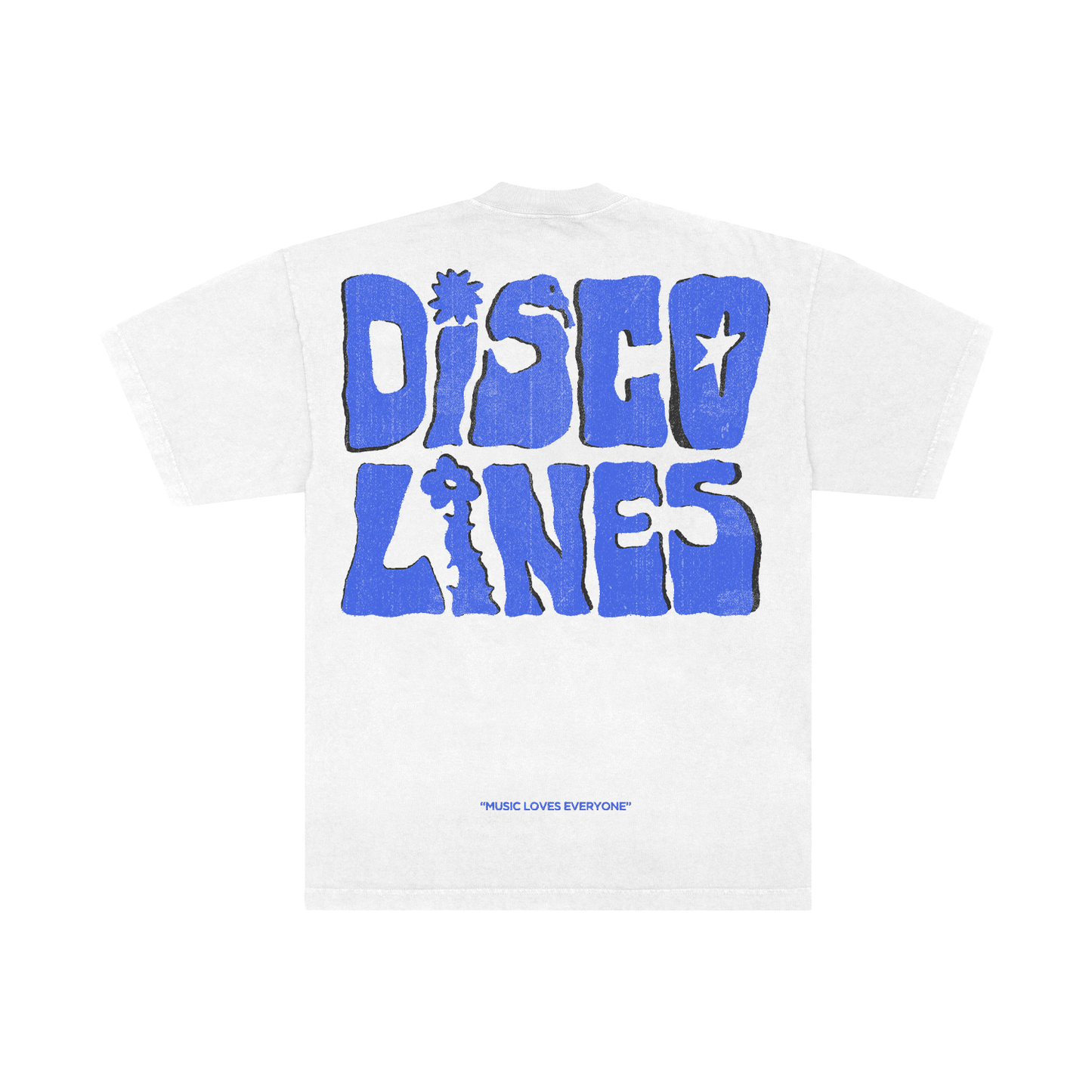 Disco Lines Stacked Tee (White)
