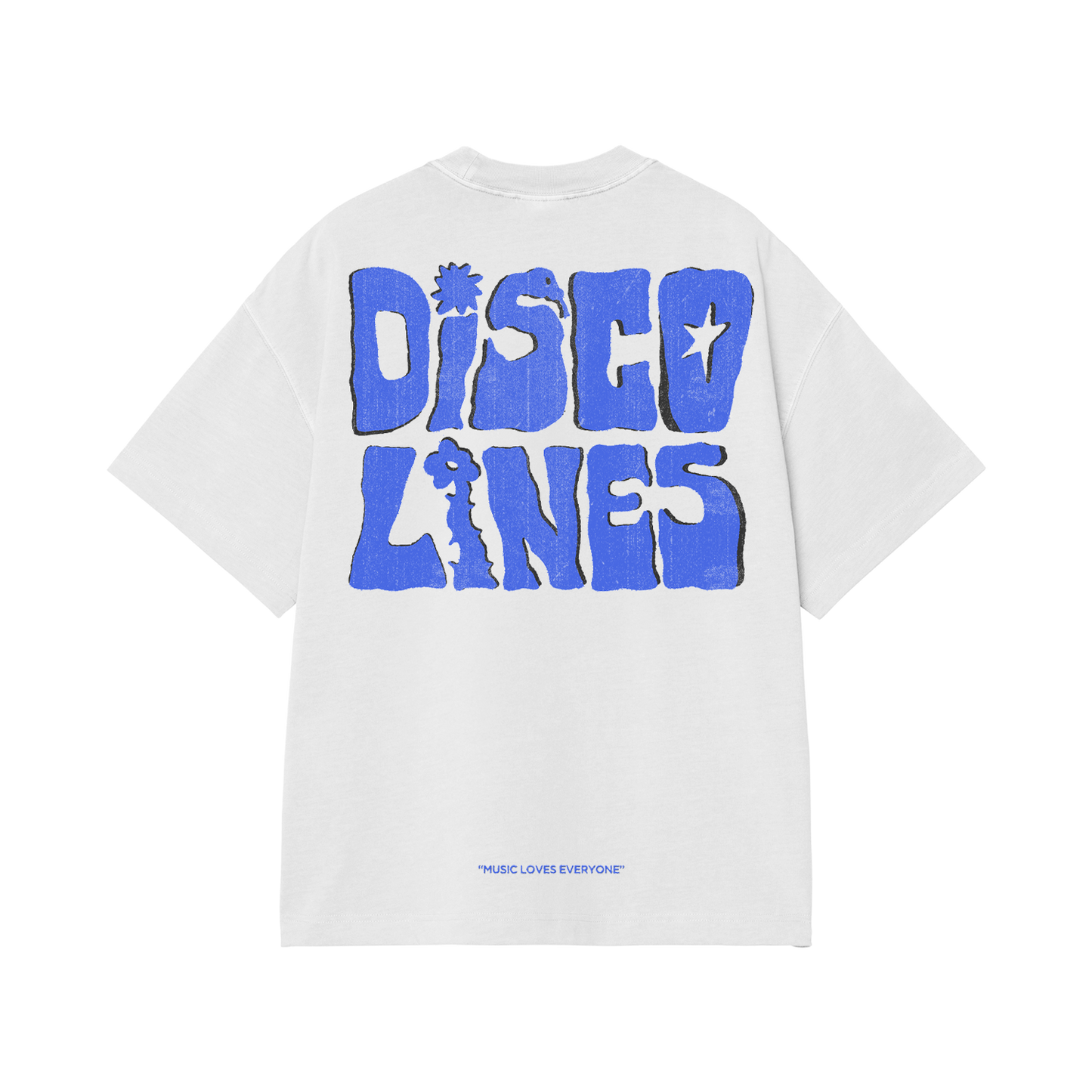 Disco Lines Stacked Tee (White)