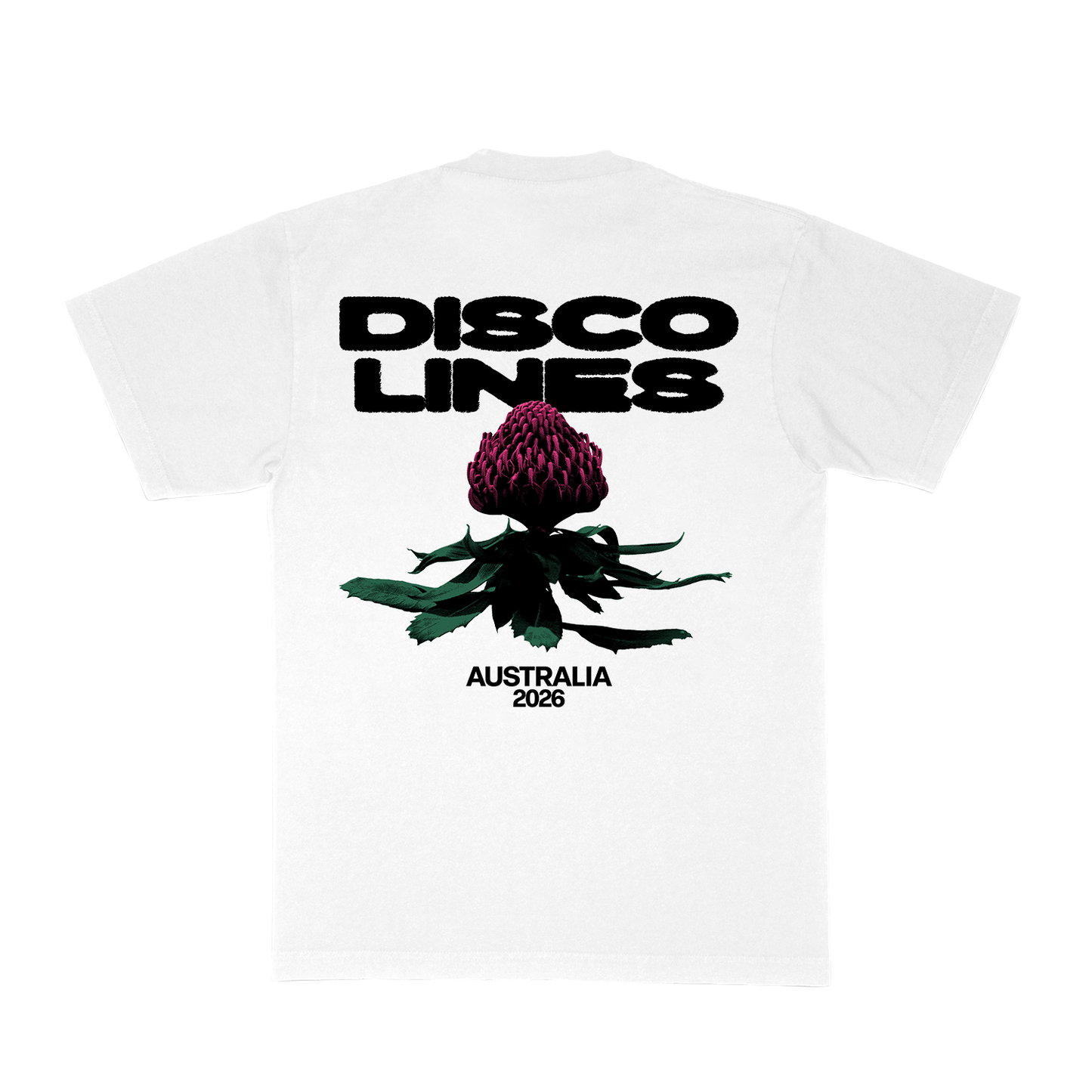 Disco Lines Waratah Flower Australia Tee