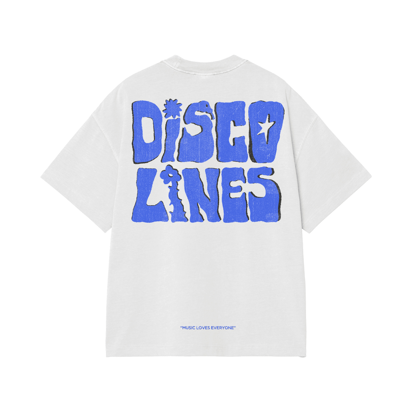 Disco Lines Stacked Tee (White)