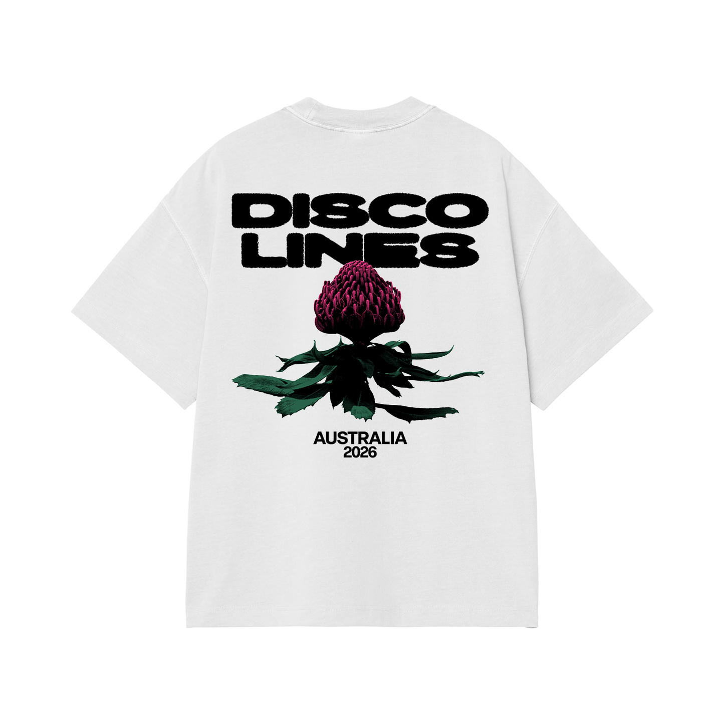 Disco Lines Waratah Flower Australia Tee